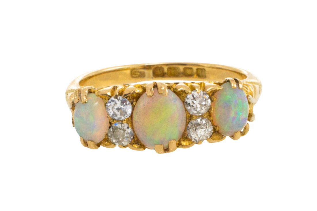 Edwardian opal and diamond ring from 1912
