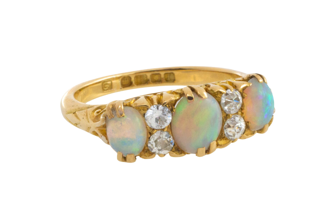 Edwardian opal and diamond ring from 1912