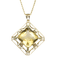 Vintage citrine pendant in 14 carat gold