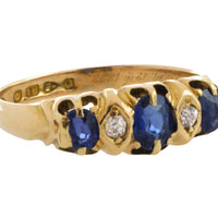 Victorian sapphire and diamond ring from 1897-Antique rings-The Antique Ring Shop