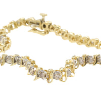 Vintage diamond bracelet in yellow and white gold-Bracelets-The Antique Ring Shop
