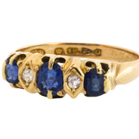 Victorian sapphire and diamond ring from 1897-Antique rings-The Antique Ring Shop