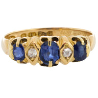 Victorian sapphire and diamond ring from 1897-Antique rings-The Antique Ring Shop