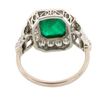 Vintage cabochon emerald and diamond ring in 18 carat gold