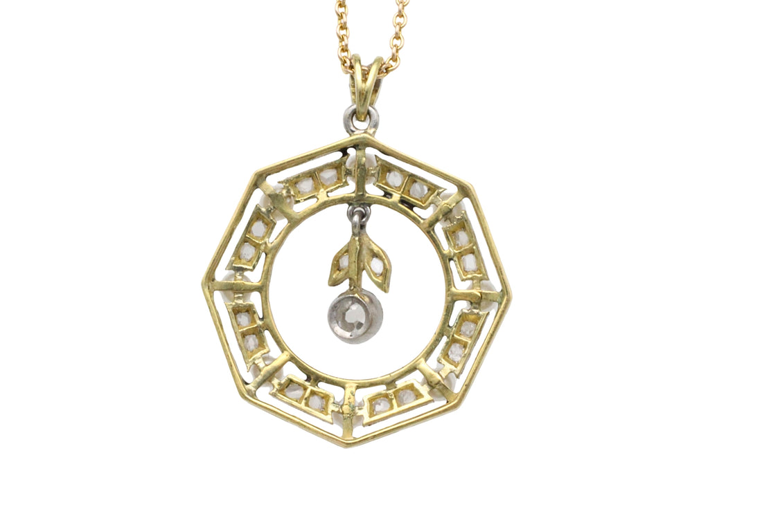 Belle Epoque pendant with diamonds and pearls