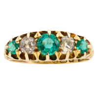 Edwardian emerald and diamond ring from 1908-Antique rings-The Antique Ring Shop