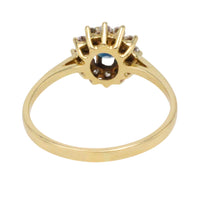 Sapphire and diamond cluster ring-engagement rings-The Antique Ring Shop