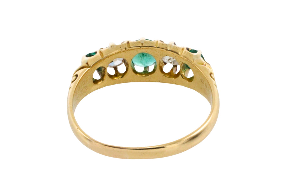 Edwardian emerald and diamond ring from 1908-Antique rings-The Antique Ring Shop