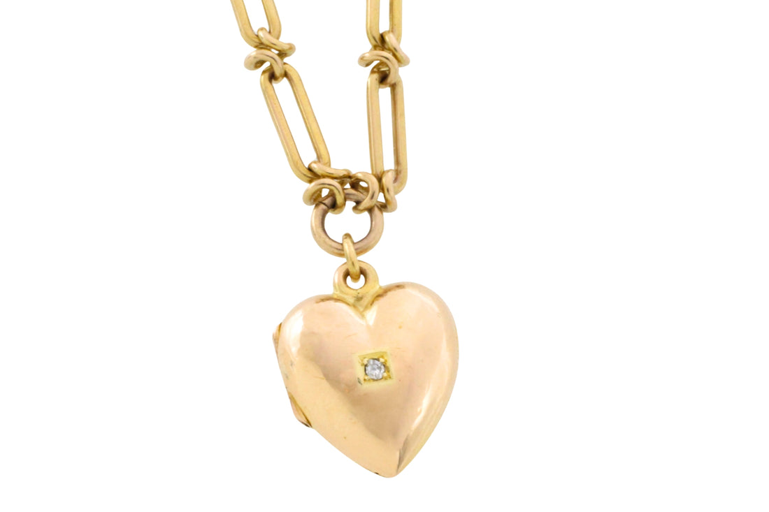 Victorian trombone necklace with locket