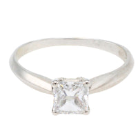 Princess cut diamond ring in white gold