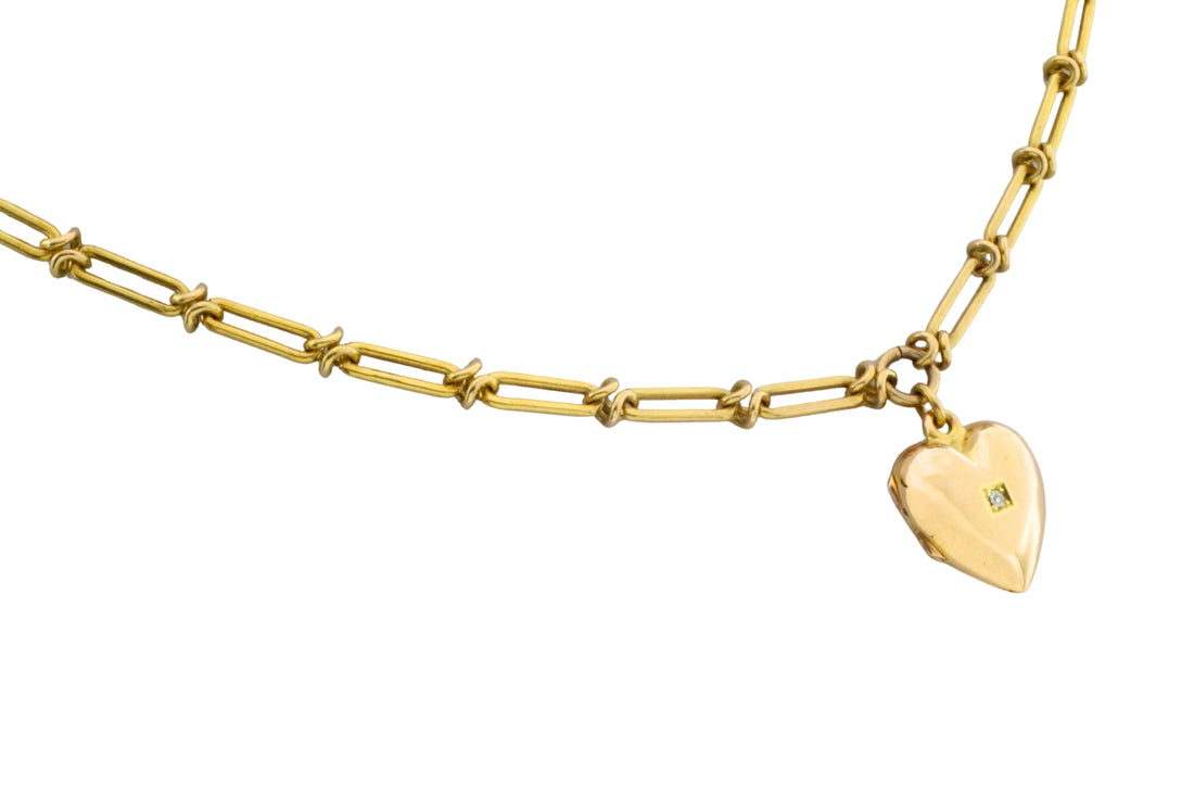 Victorian trombone necklace with locket