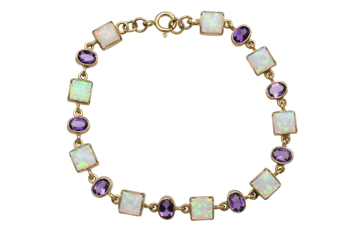 Opal and amethyst bracelet