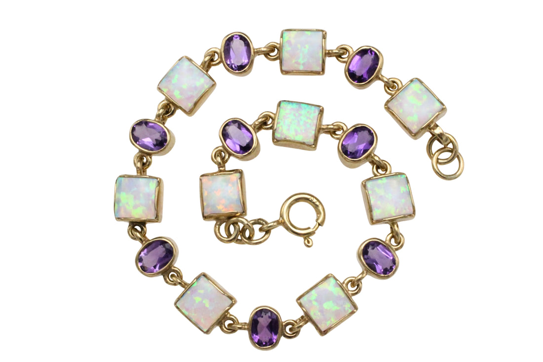 Opal and amethyst bracelet