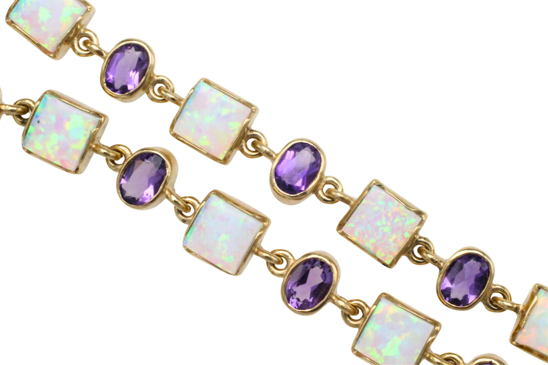Opal and amethyst bracelet