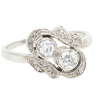Antique Toi et Moi old cut diamond ring