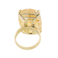 Large rock crystal ring in 14 carat gold-Vintage Rings-The Antique Ring Shop