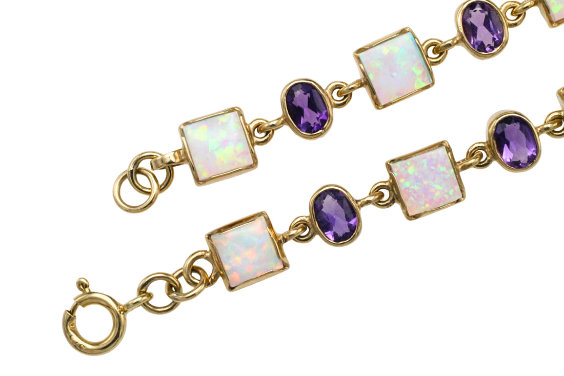 Opal and amethyst bracelet