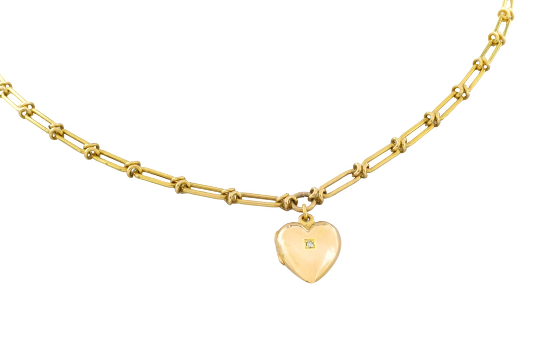 Victorian trombone necklace with locket