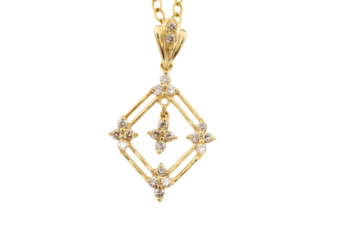 18 carat gold pendant with diamonds