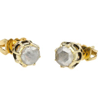 Rose diamond earrings in 14 carat gold-Earrings-The Antique Ring Shop