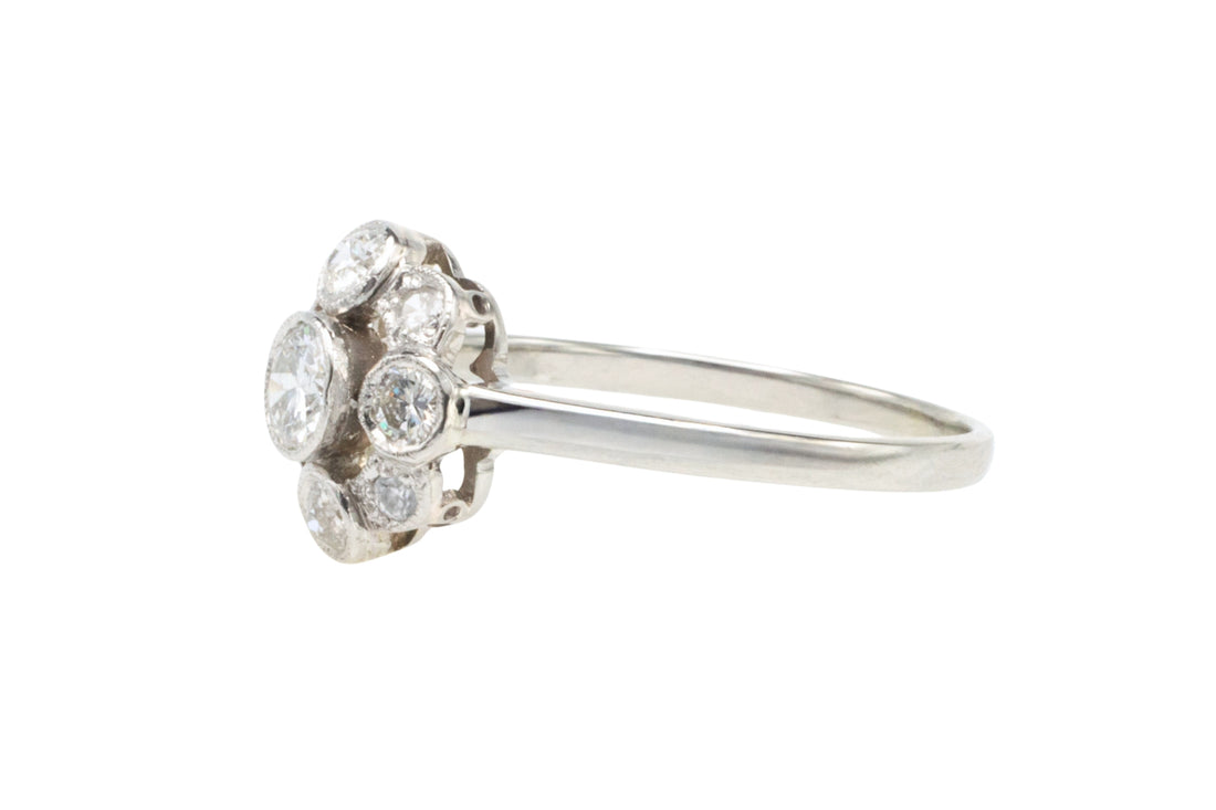 Antique five old cut diamond ring