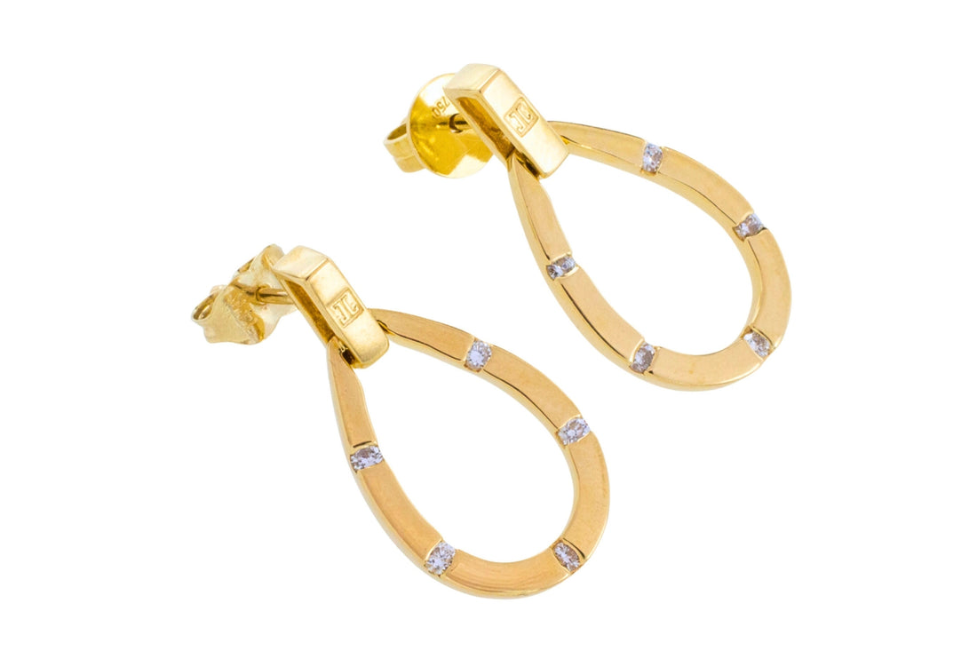 18 karaat gouden oorbellen met diamanten