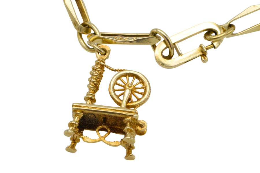 Vintage charm bracelet in 14 carat gold-Bracelets-The Antique Ring Shop
