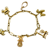 Vintage charm bracelet in 14 carat gold-Bracelets-The Antique Ring Shop