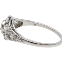 Platinum Art Deco ring with old cut diamonds