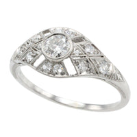 Platinum Art Deco ring with old cut diamonds