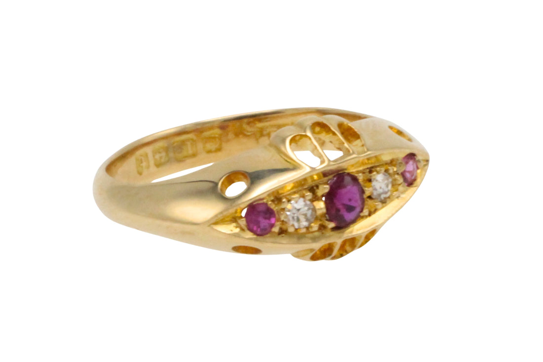 Ruby and diamond ring from 1918-Antique rings-The Antique Ring Shop