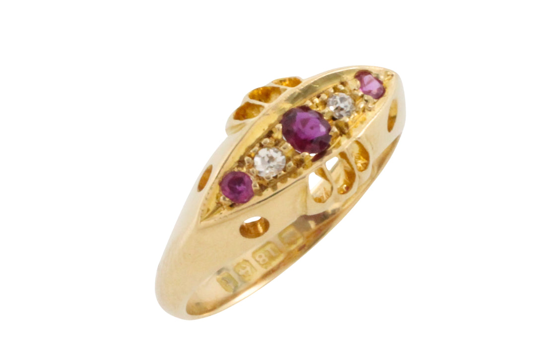 Ruby and diamond ring from 1918-Antique rings-The Antique Ring Shop