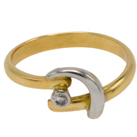 18 carat white and yellow gold diamond ring-Vintage Rings-The Antique Ring Shop