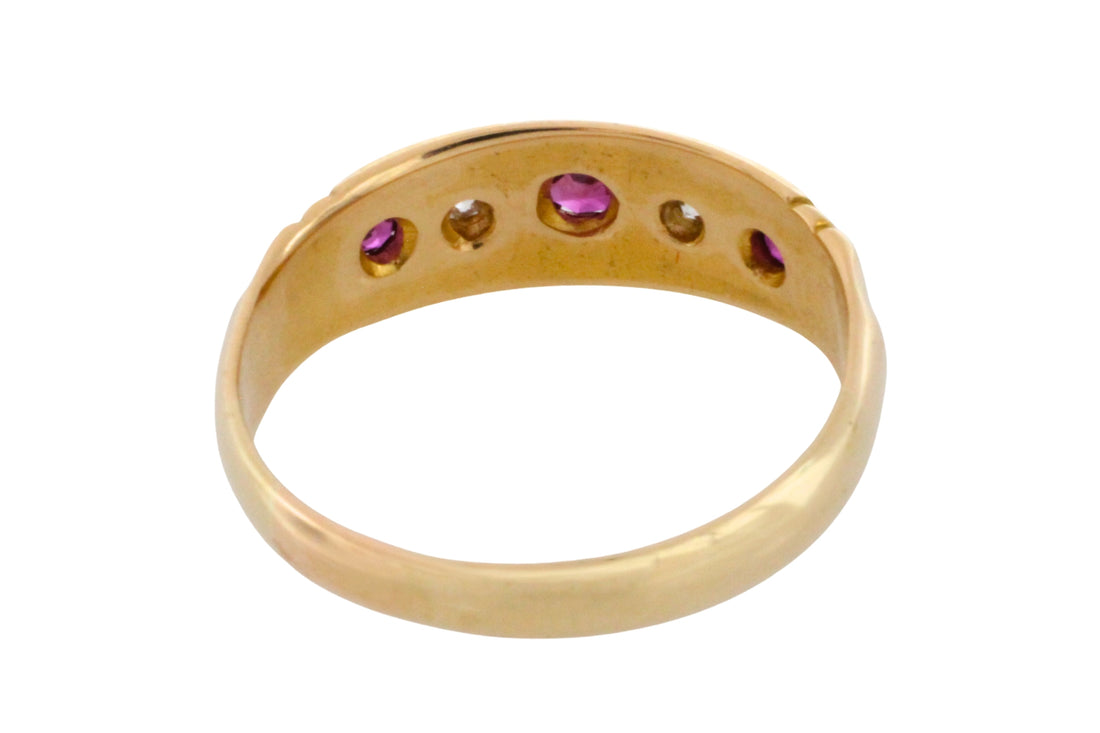 Victorian ruby and diamond gypsy ring