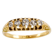 Edwardian five stone old cut diamond ring-Antique rings-The Antique Ring Shop