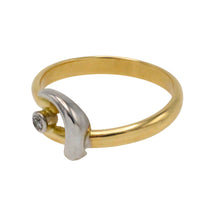 18 carat white and yellow gold diamond ring-Vintage Rings-The Antique Ring Shop