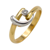 18 carat white and yellow gold diamond ring-Vintage Rings-The Antique Ring Shop