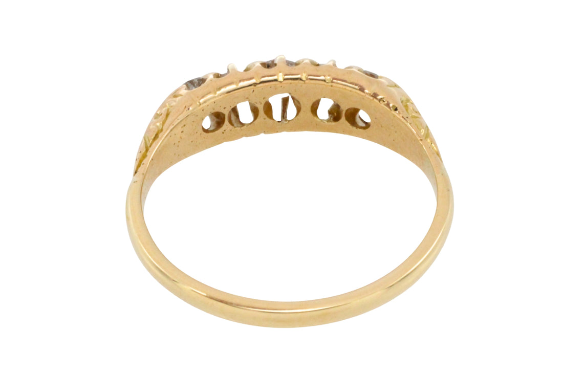 Edwardian five stone old cut diamond ring-Antique rings-The Antique Ring Shop