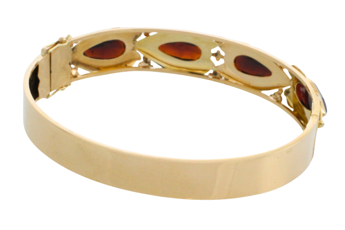 Vintage garnet bracelet in 14 carat gold-Bracelets-The Antique Ring Shop