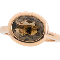 Smaoked quartz ring in 18 carat rose gold-Vintage Rings-The Antique Ring Shop
