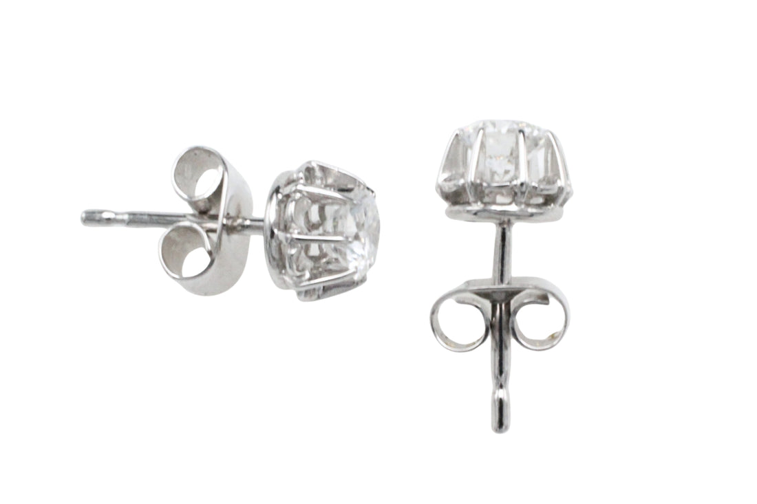 Vintage diamond studs in white gold