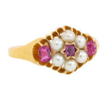 Ruby and pearl ring from 1872
