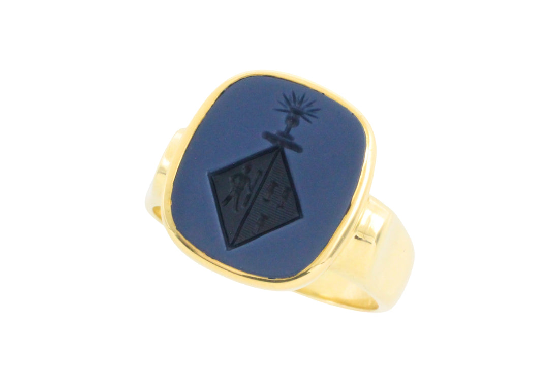 Vintage signet intaglio ring-Vintage Rings-The Antique Ring Shop