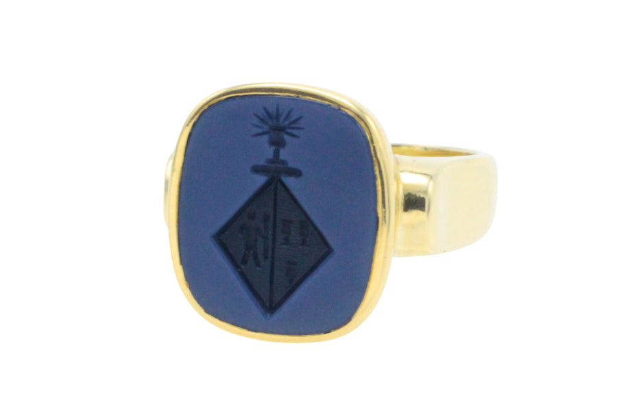 Vintage signet intaglio ring-Vintage Rings-The Antique Ring Shop