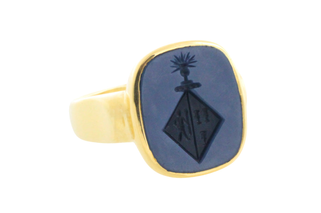 Vintage signet intaglio ring-Vintage Rings-The Antique Ring Shop