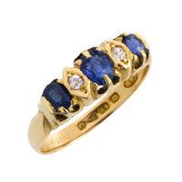 Victorian sapphire and diamond ring from 1897-Antique rings-The Antique Ring Shop