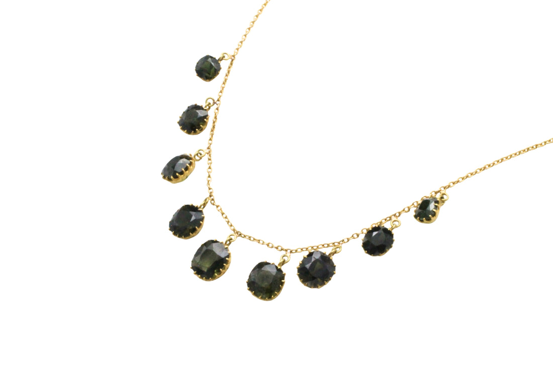 Tourmaline collier in 22 carat gold-colliers-The Antique Ring Shop