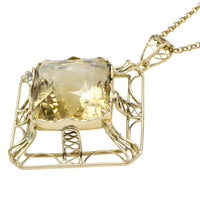 Vintage citrine pendant in 14 carat gold