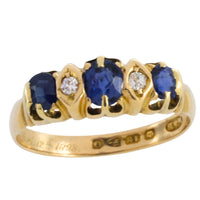 Victorian sapphire and diamond ring from 1897-Antique rings-The Antique Ring Shop