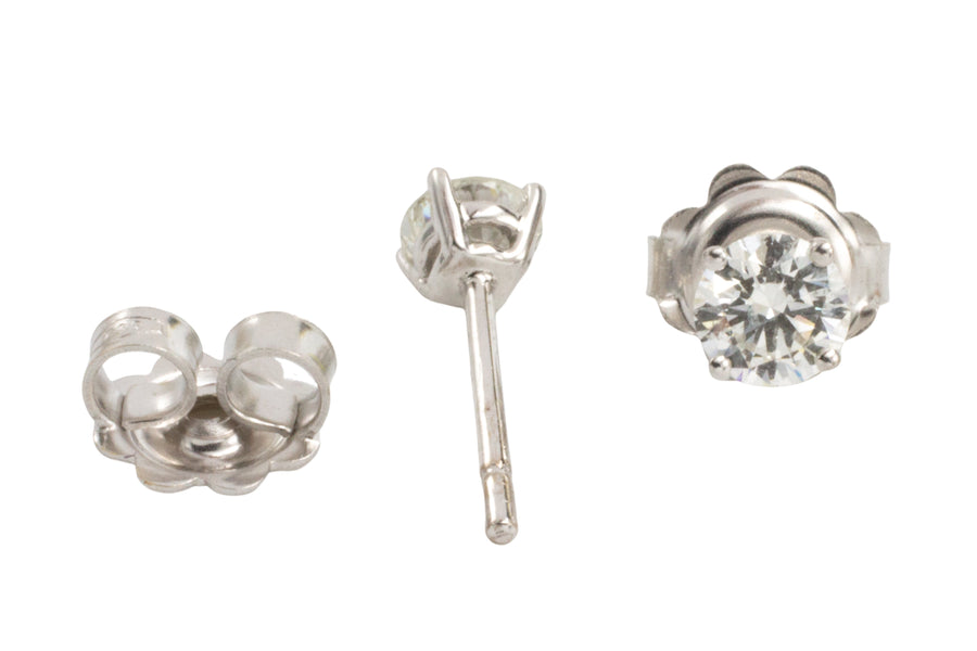 Diamond studs in white gold-Earrings-The Antique Ring Shop